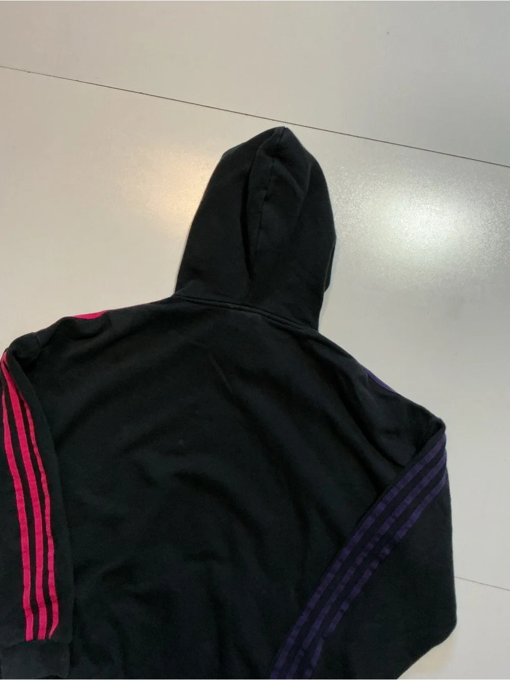 $110 Adidas Originals Embroidered Trefoil 3 Stripes Black Pullover Hoodie